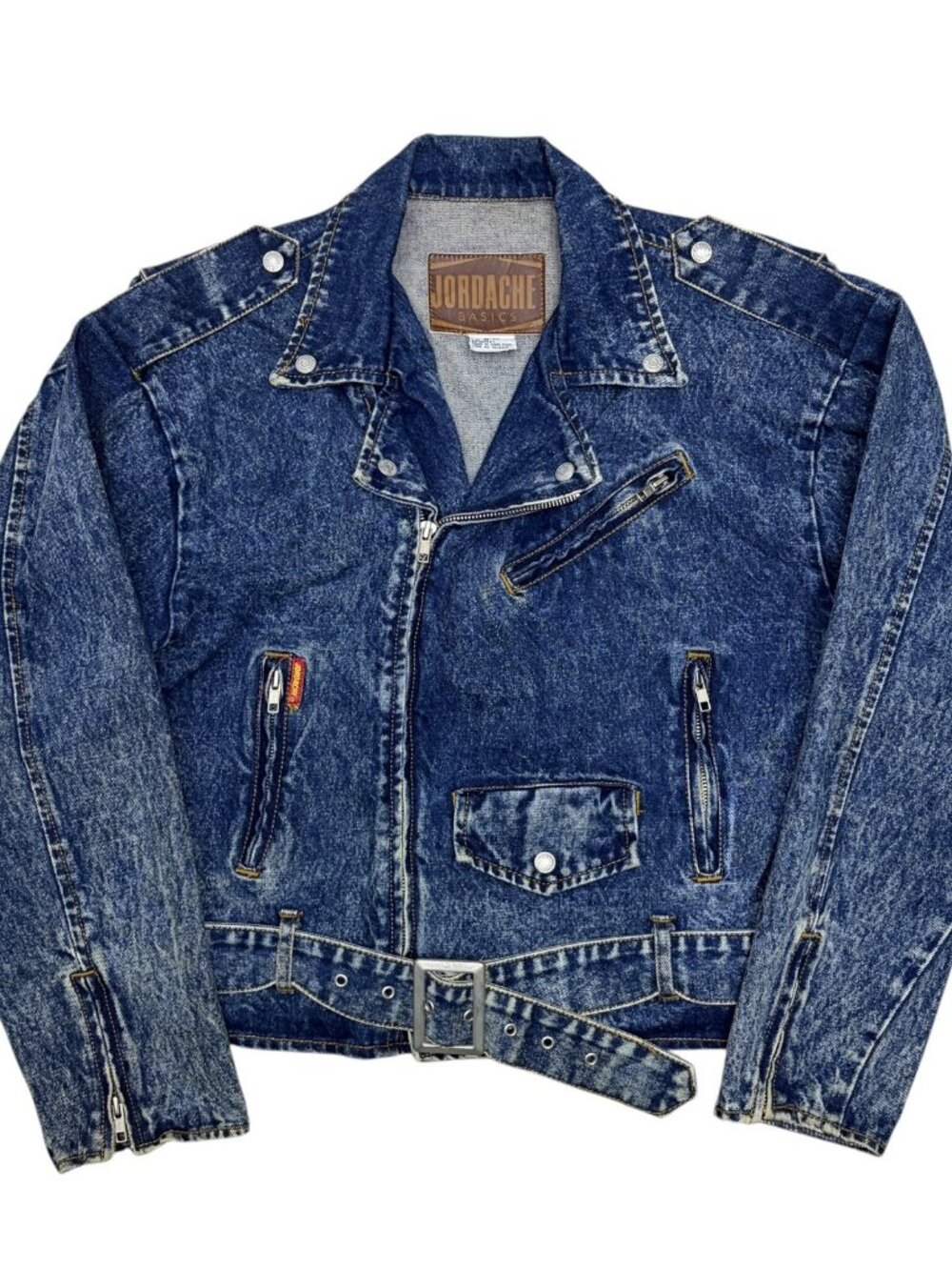 VINTAGE 90s JORDACHE Jean Jacket Retro Cropped Bomber Coat Womens Medium